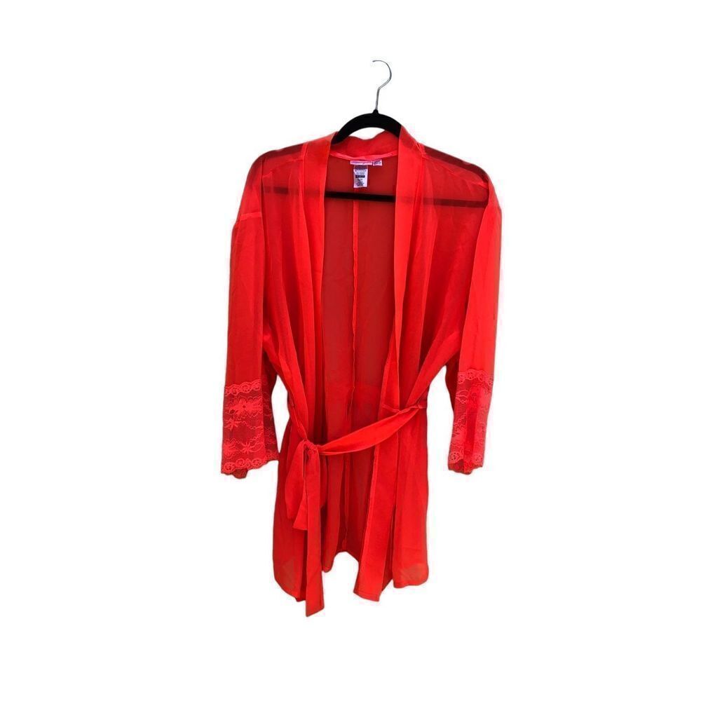 Dreamgirls 1X/2X Robe or Cover Up Bright Neon Orange